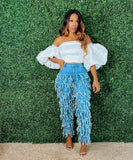 Fringe Galore | Denim Pants