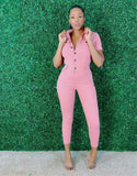 Sweeter in Pink | Denim Jumpsuit