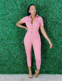 Sweeter in Pink | Denim Jumpsuit