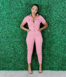 Sweeter in Pink | Denim Jumpsuit