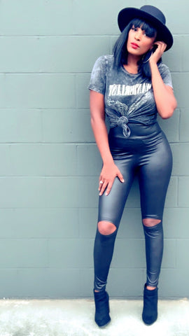 Rocker Chic | Faux Leather Pants
