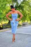 Pop of Denim | Midi Dress