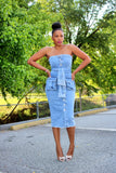 Pop of Denim | Midi Dress